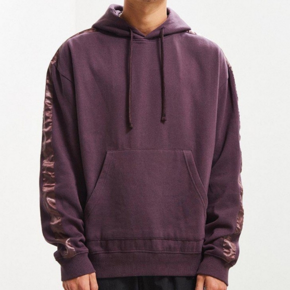 Urban Outfitters Purple Satin Tape Hoodie Sweatshirt Size Medium - Picture 2 of 11